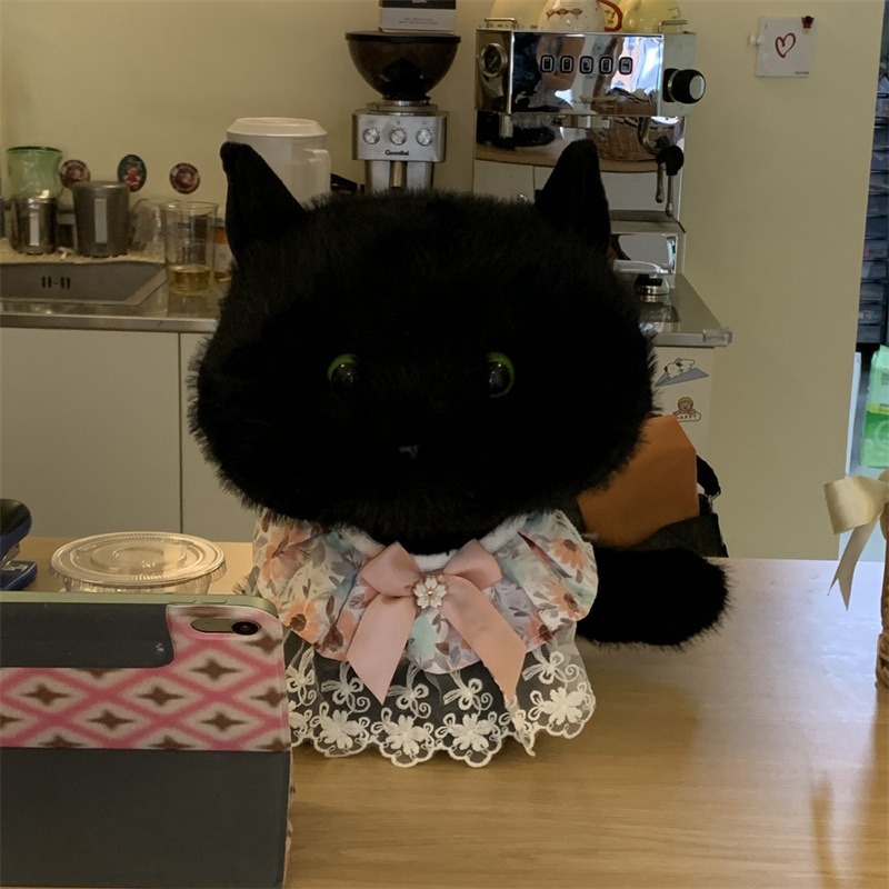 Wholesale Cute Stuffed Animal Toy 30CM Black Cat Plushie  Doll Lovely Soft Black Kitten Plush Toy Children Gift 19