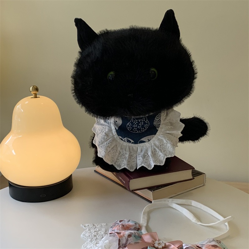 Wholesale Cute Stuffed Animal Toy 30CM Black Cat Plushie  Doll Lovely Soft Black Kitten Plush Toy Children Gift 13
