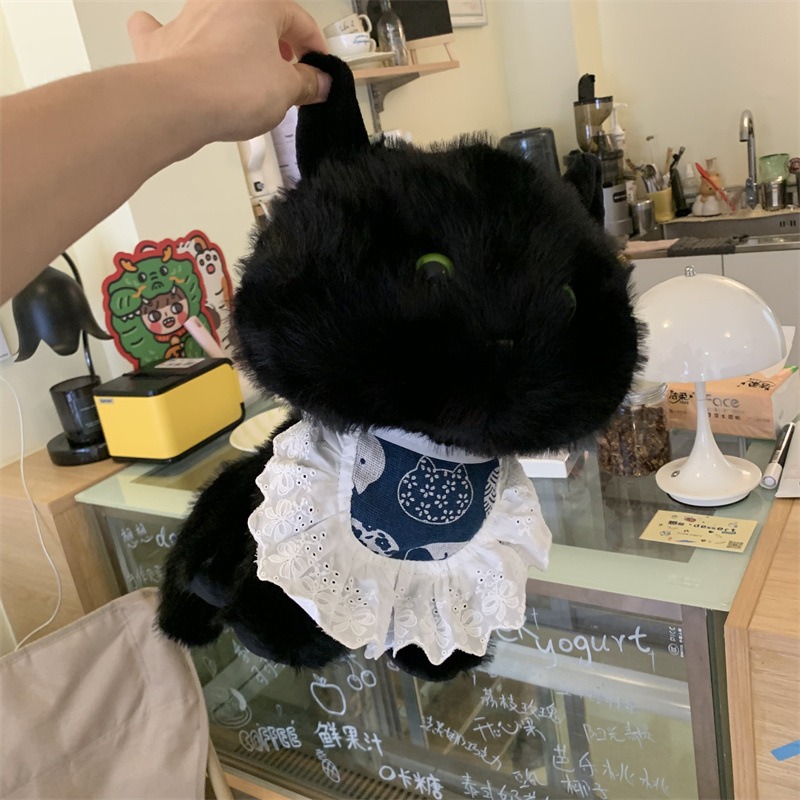 Wholesale Cute Stuffed Animal Toy 30CM Black Cat Plushie  Doll Lovely Soft Black Kitten Plush Toy Children Gift 17