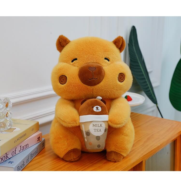 Wholesale Cartoon Capybara Boba Milk Tea Plushie Plush Toy Stuffed Animal Cushion Pillow Soft Sofa Decoration Gift 13