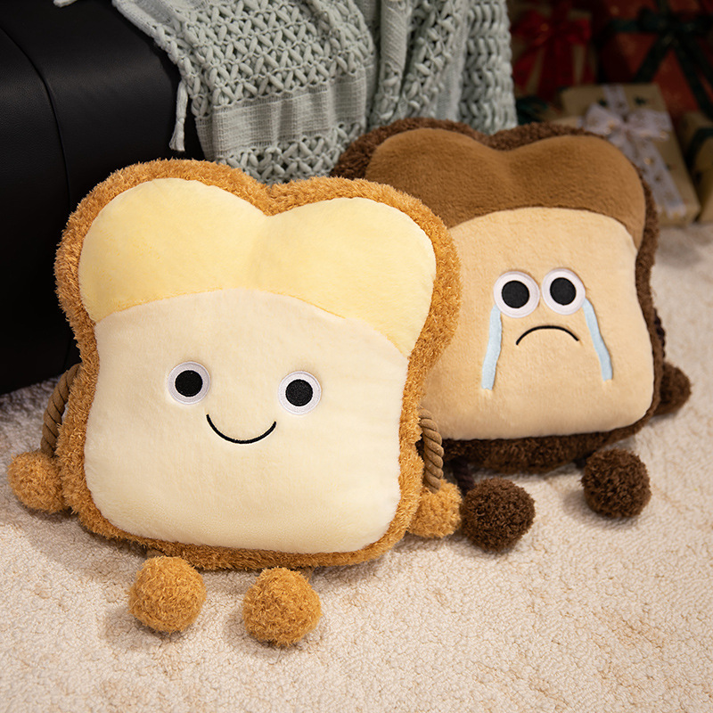 Burnt toast plush toy cute expression plush bag versatile design fashionable and popular warm home decoration 11