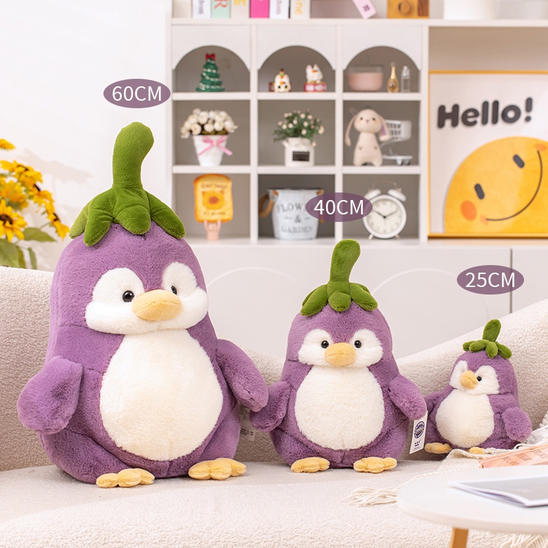 Eggplant Penguin Plush Doll Creative Design Unique Matching Shape Cute Plush Child Companion Gift 11