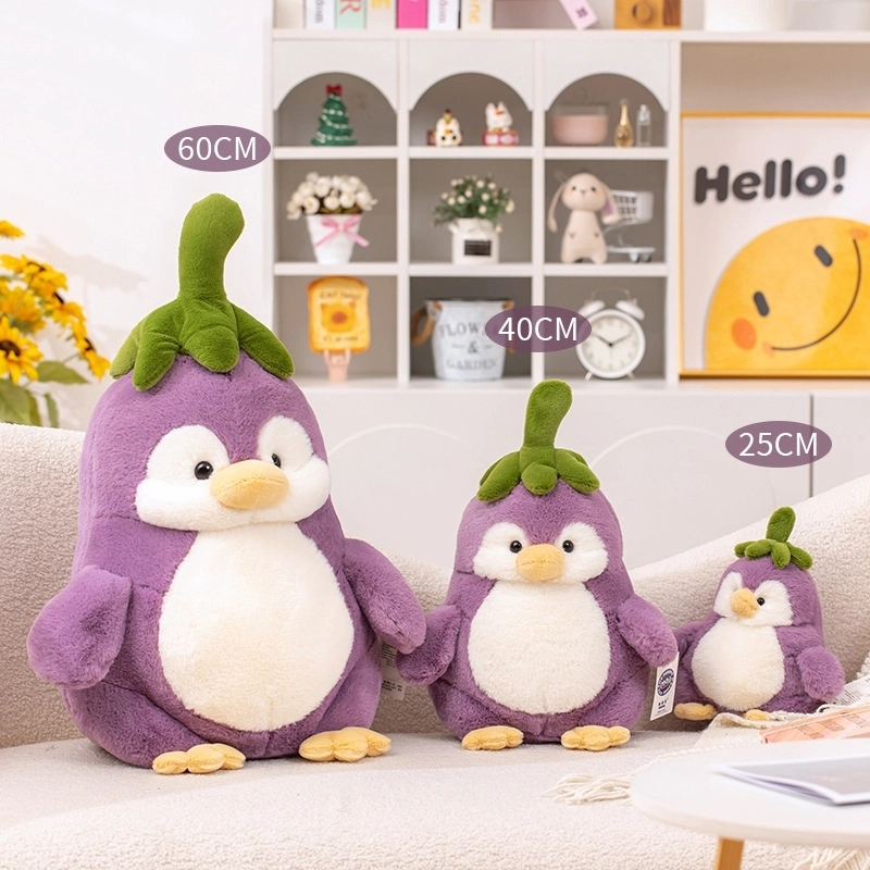 Eggplant Penguin Plush Doll Creative Design Unique Matching Shape Cute Plush Child Companion Gift 1