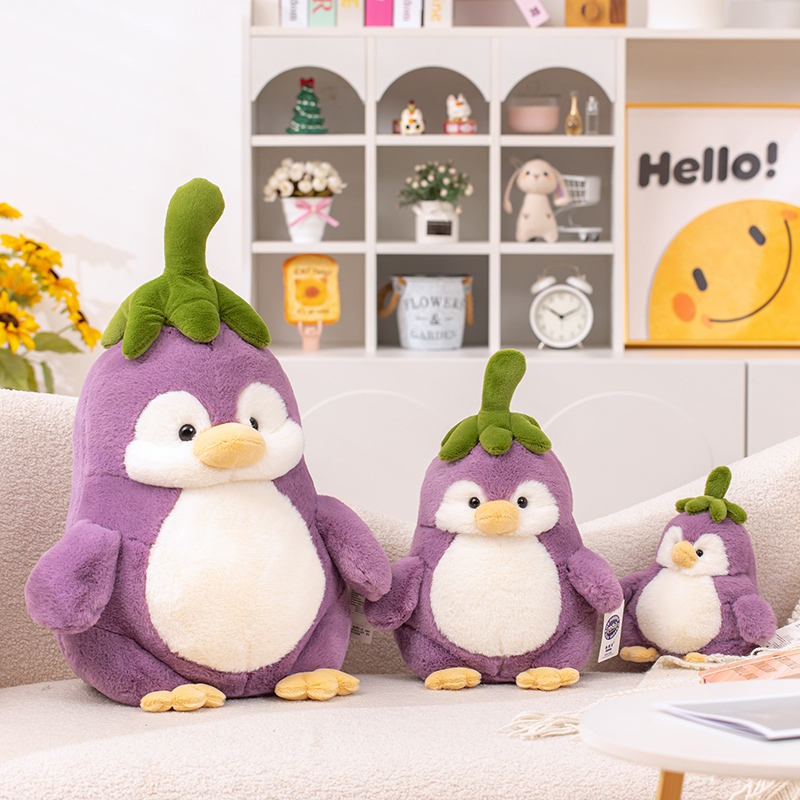 Eggplant Penguin Plush Doll Creative Design Unique Matching Shape Cute Plush Child Companion Gift 15