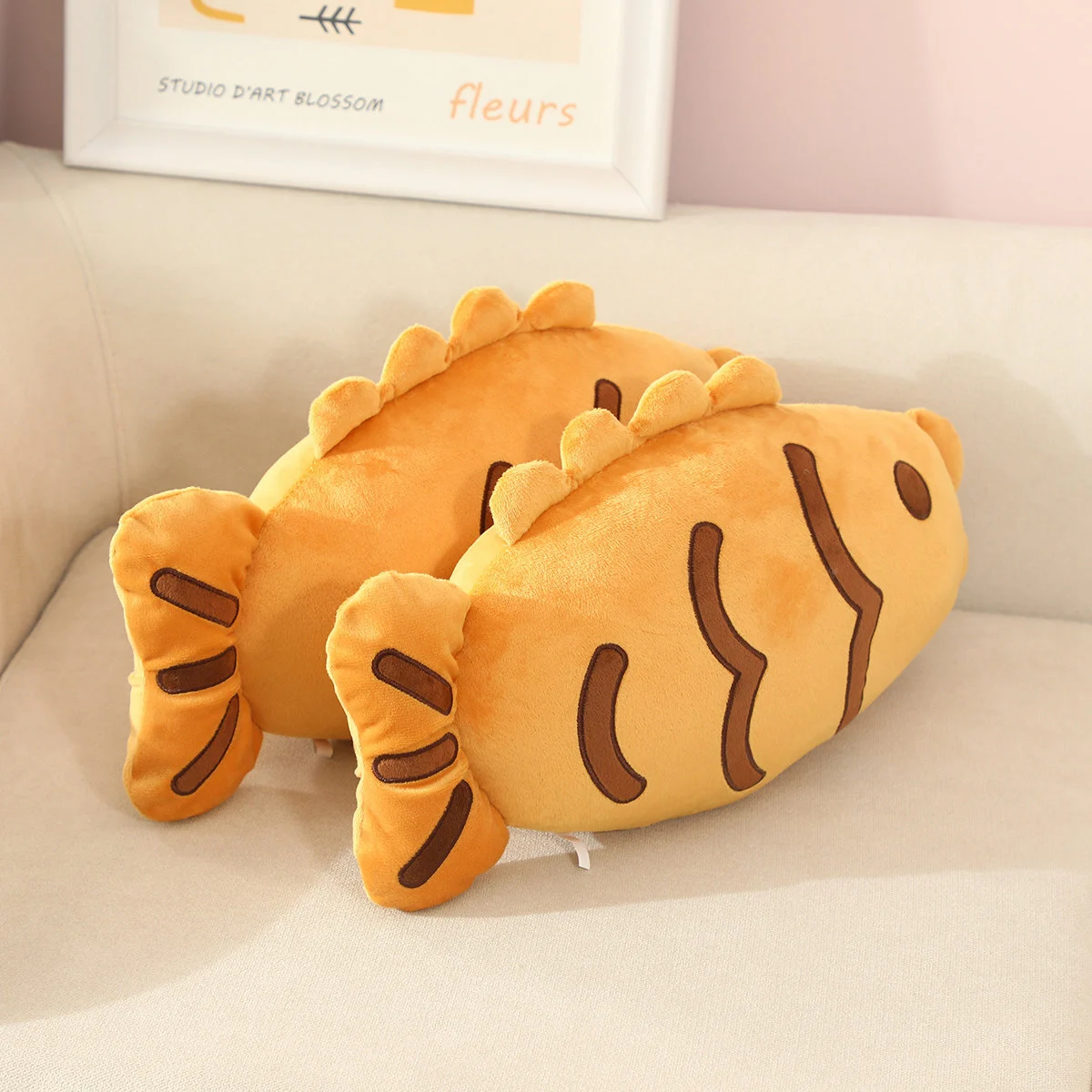 Cute snapper plush toy with creative design, soft and comfortable for children to accompany, warm home decoration as a g 1