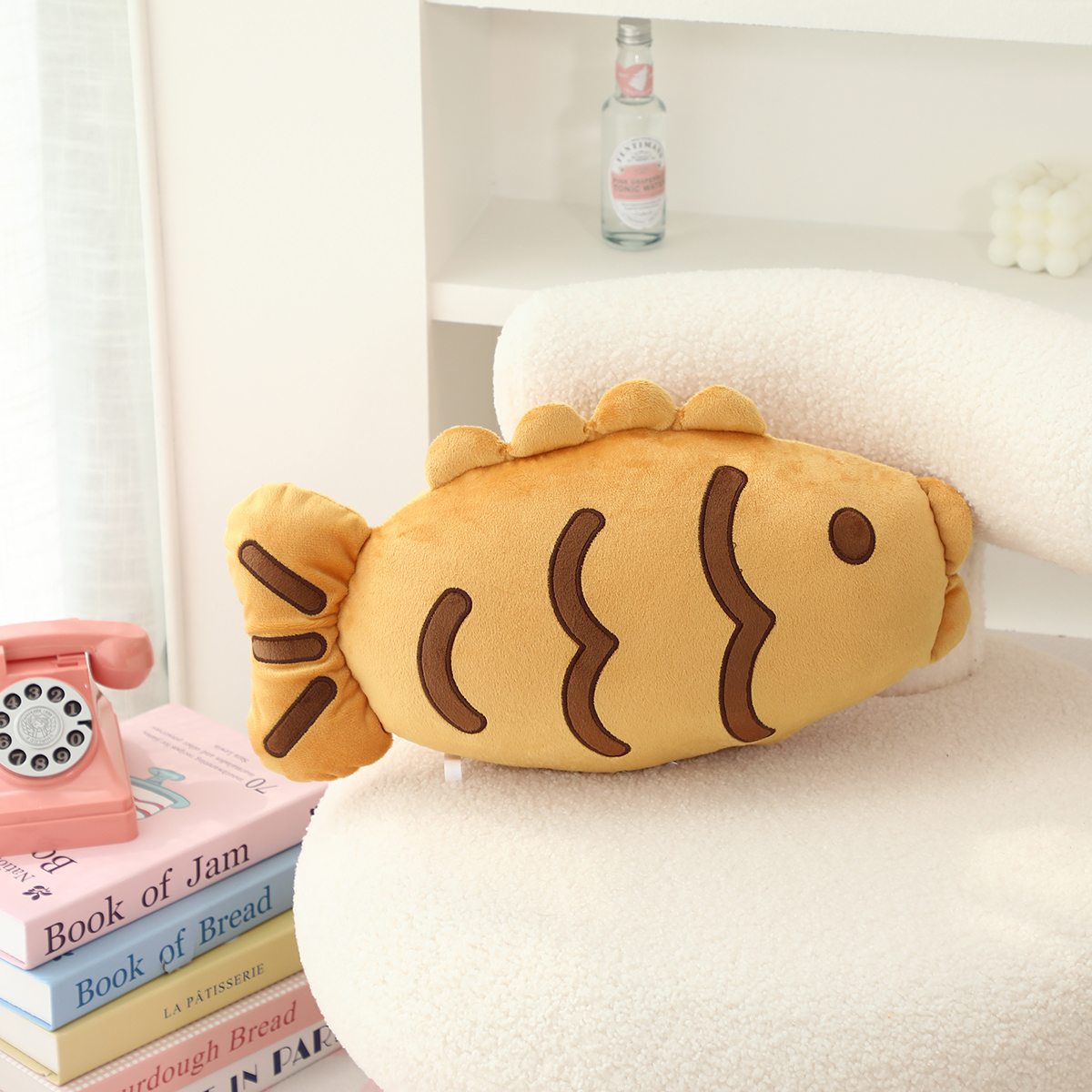 Cute snapper plush toy with creative design, soft and comfortable for children to accompany, warm home decoration as a g 15
