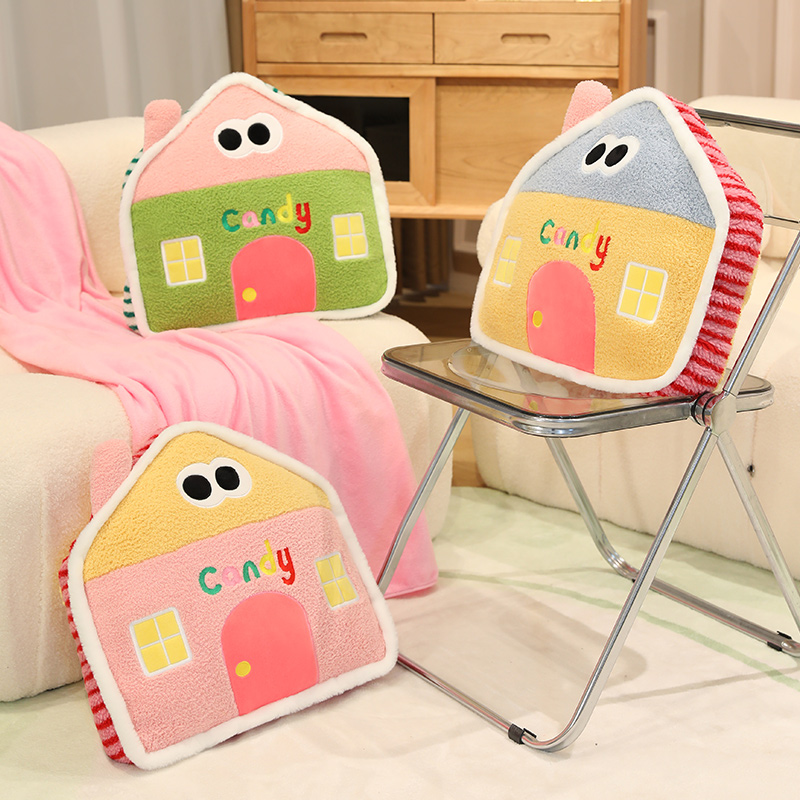 Dopamine Color House Plush Doll Pillow Creative Design Cartoon Style Children Accompany and Soothe 14