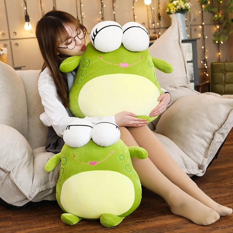 Factory Custom Green Frog Stuffed Animal Plushie Toy Hand Warm Frog Shape Plush Pillow 1