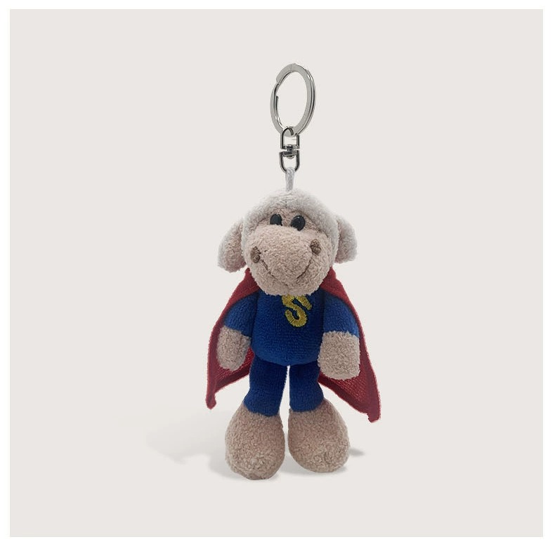 Wholesale Cartoon Cute and Ugly White Grey Wolf Plush Toy Mini Pendant Keychain Plush Doll Bag Charm 10
