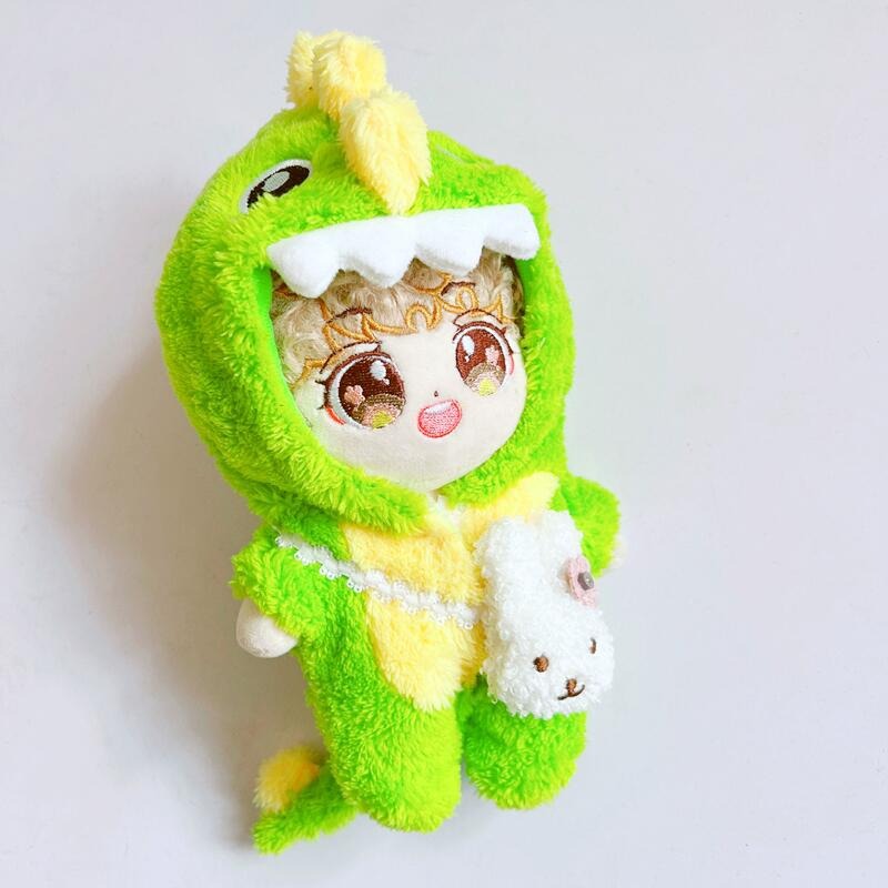 20cm Plush Doll Clothes-Cotton Green Dinosaur Onesie Set with Cotton Doll Replacement Set - Factory Direct Wholesale 17
