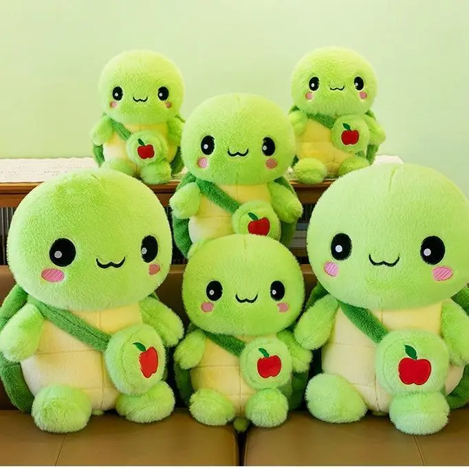 Peluche Tortue Kawaii à Grands Yeux, Peluche Sac à Dos en Coton PP pour Enfants, Coussin, Cadeau d'Anniversaire 1