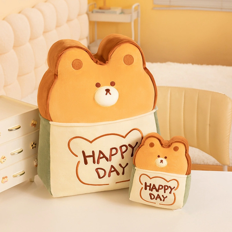 Toast Bear Plush Doll Pillow Creative Design Soft, Comfortable, Warm and Cute Home Decoration 1