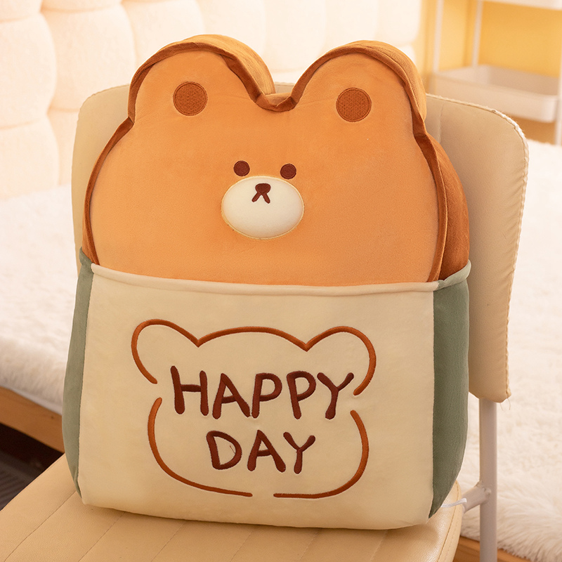 Toast Bear Plush Doll Pillow Creative Design Soft, Comfortable, Warm and Cute Home Decoration 12