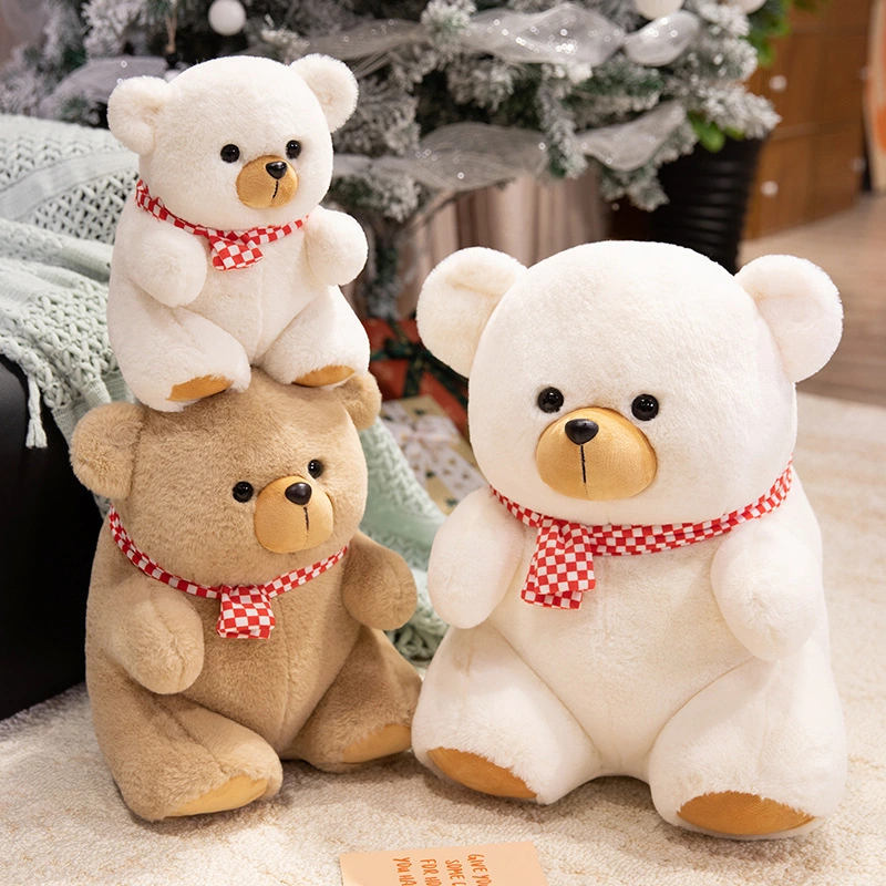 Creative design of teddy bear plush toy wearing scarf for Valentine's Day, accompanying and soothing your partner 1