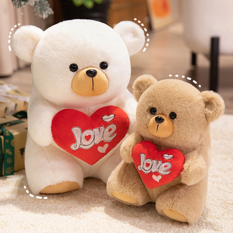 Creative design of a teddy bear plush toy with a loving heart for Valentine's Day, giving your partner companionship 1