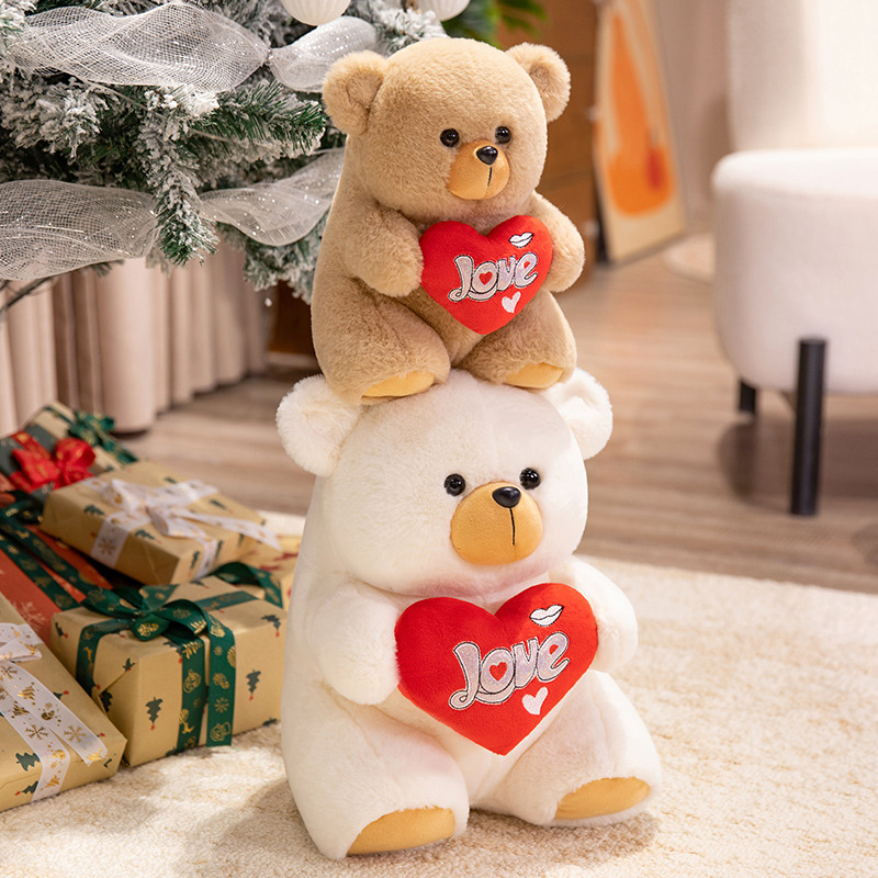 Creative design of a teddy bear plush toy with a loving heart for Valentine's Day, giving your partner companionship 15