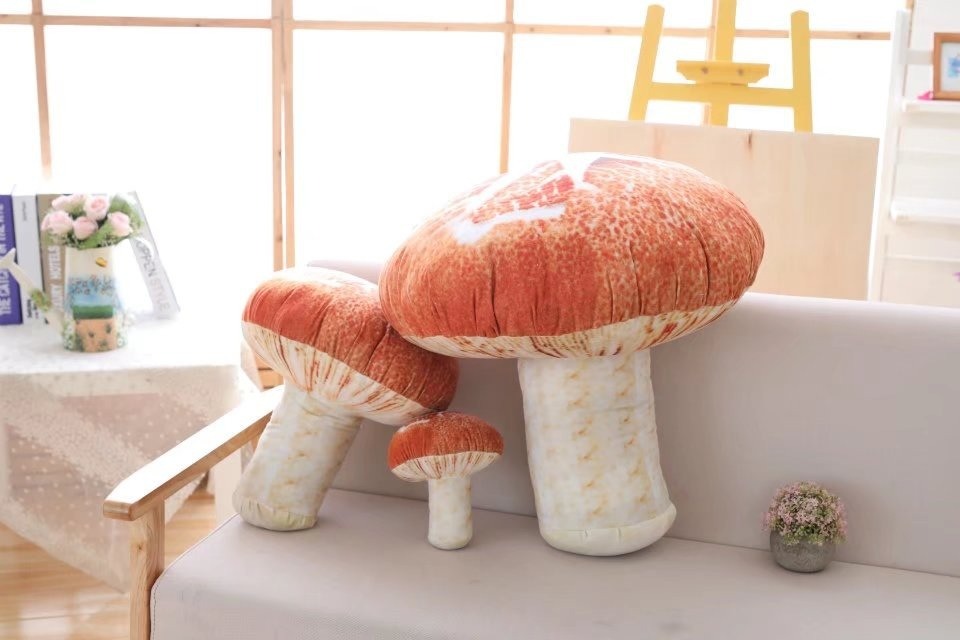 Wholesale Unifilled Simulated Food Vegetable Shaped Pillow Cover Unstuffed Mushroom Without Filling Plush Toys Skin 19