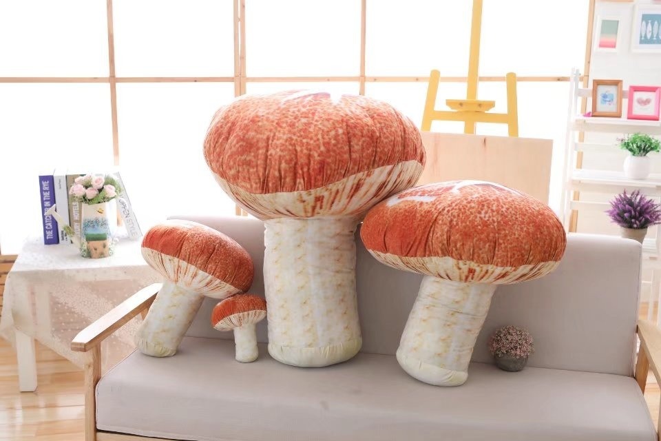 Wholesale Unifilled Simulated Food Vegetable Shaped Pillow Cover Unstuffed Mushroom Without Filling Plush Toys Skin 18