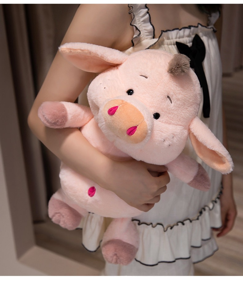 Hot Selling Low MOQ Children Stuffed Farm Animal Pink Pig Plush Toys Spotted Milk Cow Pig Soft Dolls  Factory OEM ODM 10