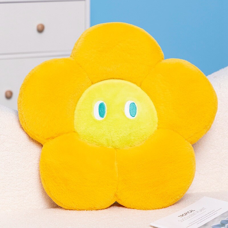 Wholesales Decorative 6 Colors Bright Color Kawaii Stuffed Plush Flower Shaped Seat Cushion Home Decor Pillows Seat 16
