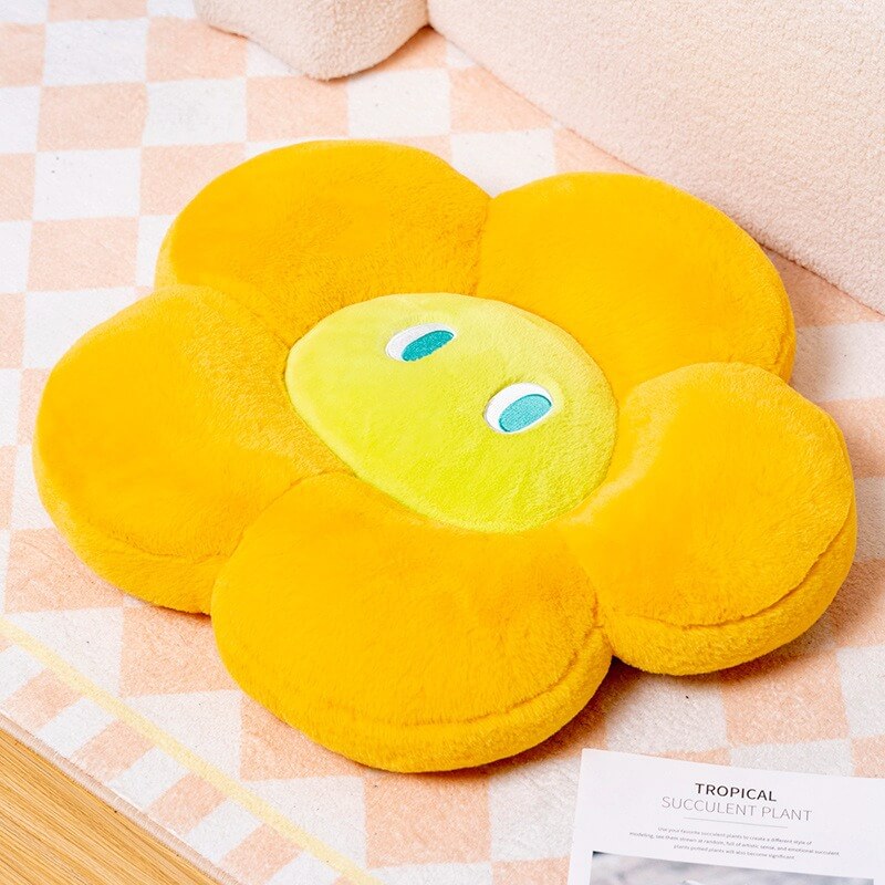 Wholesales Decorative 6 Colors Bright Color Kawaii Stuffed Plush Flower Shaped Seat Cushion Home Decor Pillows Seat 18