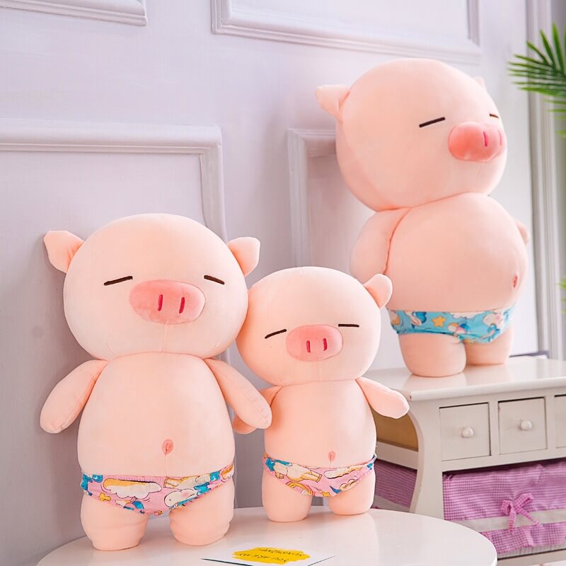 Wholesale Large Pink Soft Cute Underwear Pig Plush Toys Beach Piglet Sleeping Pillow Stall Products Birthday Gift 10