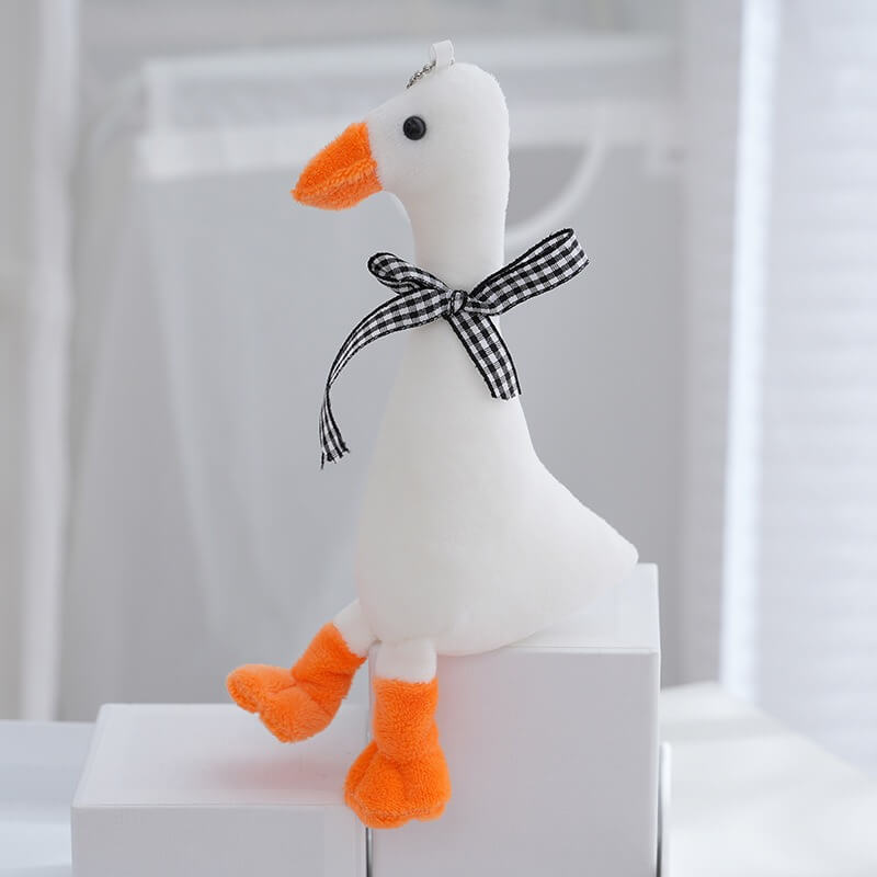 15cm Kawaii Plush Duck Keychain Goose Soft Stuffed Animals Toys Cute Plush KeyChains Toys Backpack Bag Charm Pendants 12