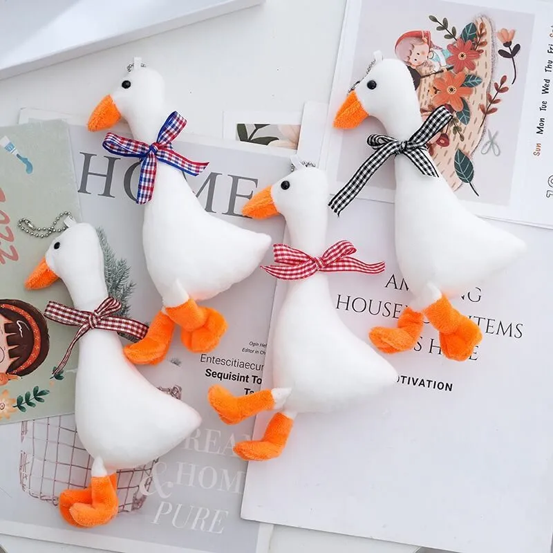 15cm Kawaii Plush Duck Keychain Goose Soft Stuffed Animals Toys Cute Plush KeyChains Toys Backpack Bag Charm Pendants 1