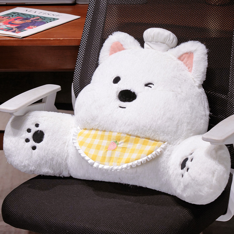 West Highland Bedhead Waist Plush Doll Pillow Soft and Comfortable Cute Dog Warm Home Decoration 11