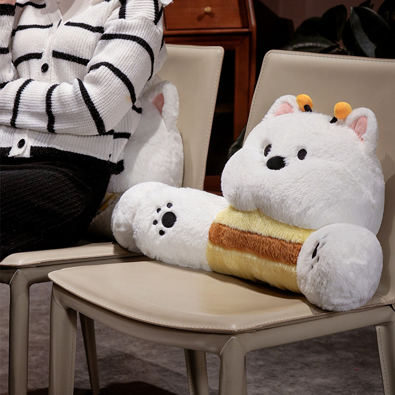 West Highland Bedhead Waist Plush Doll Pillow Soft and Comfortable Cute Dog Warm Home Decoration 12