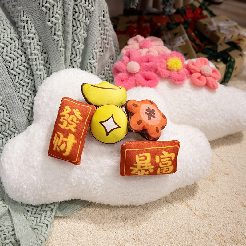 Muñeco de peluche de la fortuna de Peach Blossom, almohada de diseño creativo, linda horquilla de pelo de peluche, muñeca multiusos 1