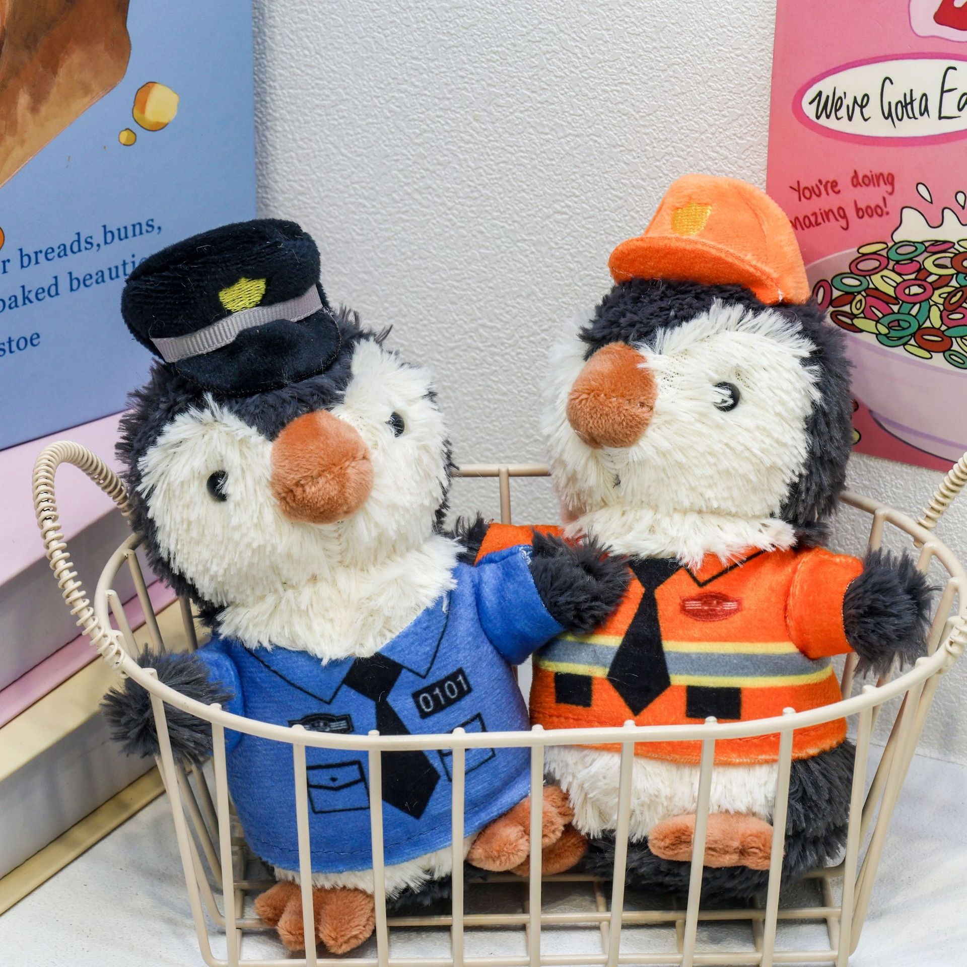 15CM  Penguin Plush Toy Uniform Policeman Firemen Traffic Police Plush Toy Cuddle Riding Clothes Bear Home Decoration 14