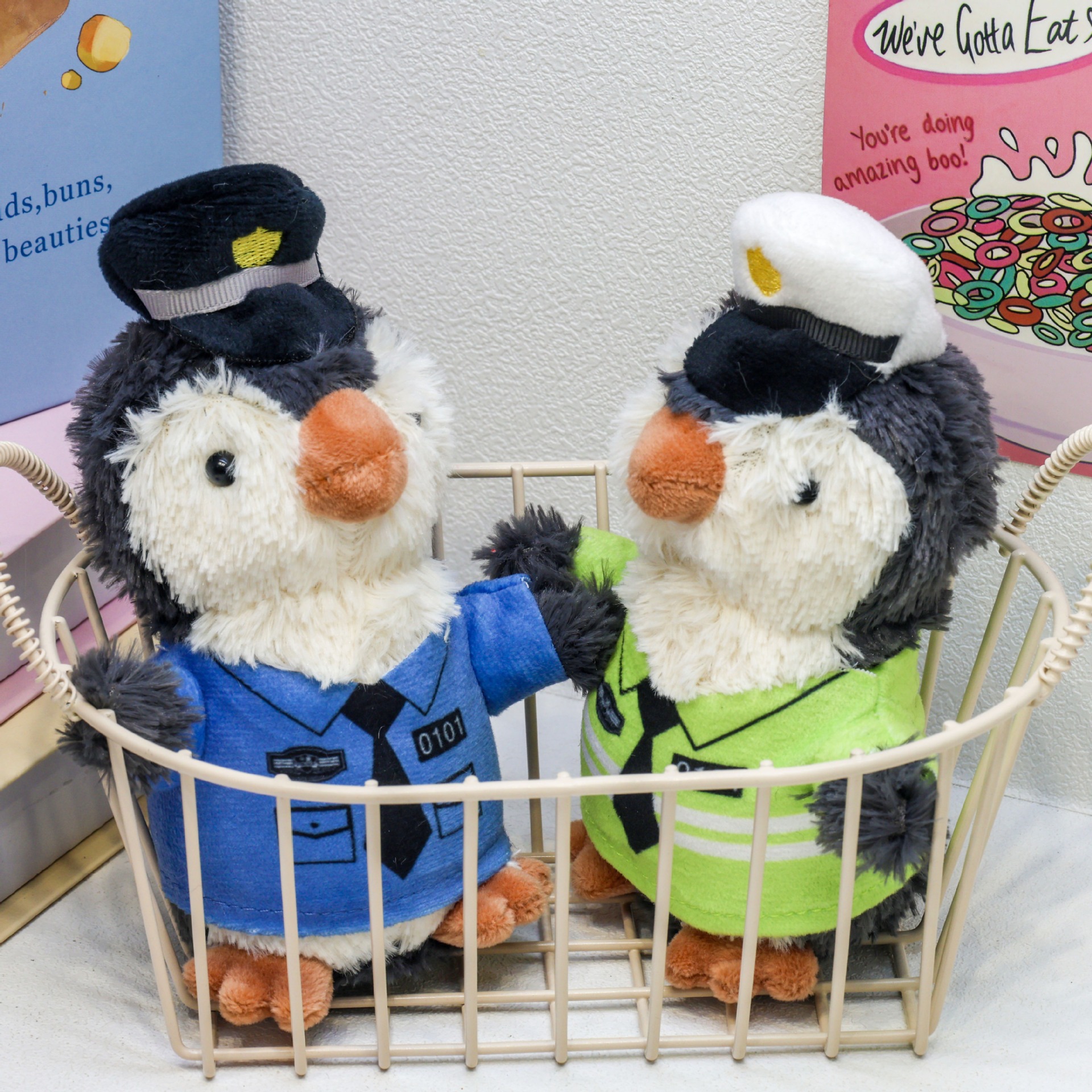 15CM  Penguin Plush Toy Uniform Policeman Firemen Traffic Police Plush Toy Cuddle Riding Clothes Bear Home Decoration 13
