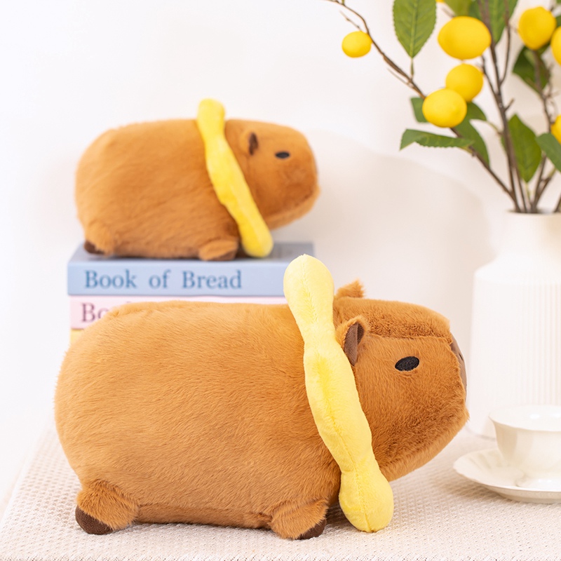 Adorable Capybara Plush Toy Adorned with a Sunflower Wreath - Soft, Huggable, and Full of Charm! 12
