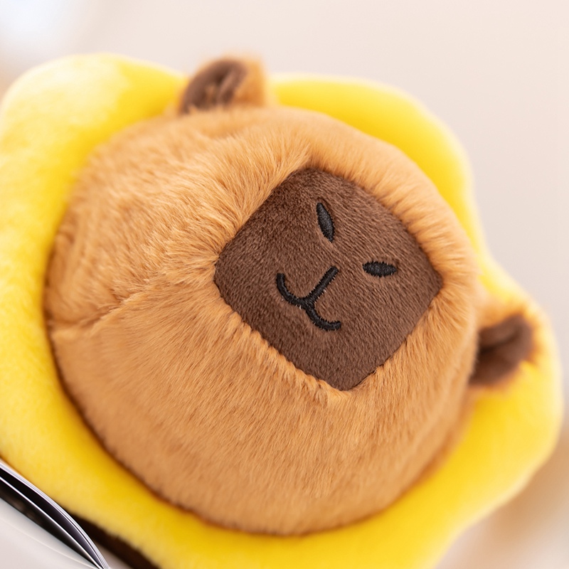 Adorable Capybara Plush Toy Adorned with a Sunflower Wreath - Soft, Huggable, and Full of Charm! 15