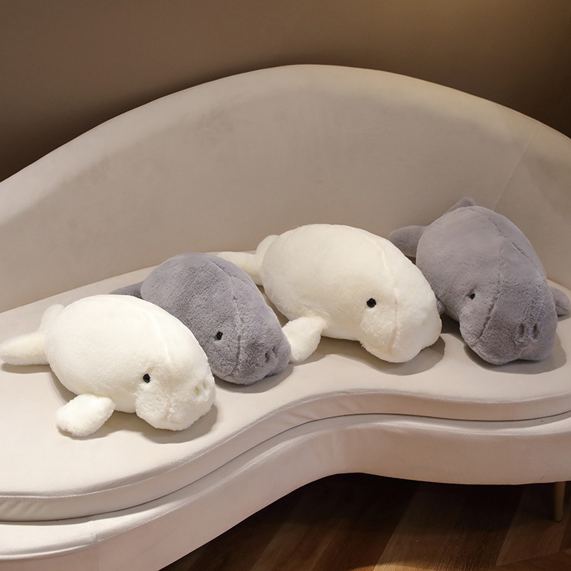 Hot Sale Soft 40CM White Gray Manatee Plush Pillow Simulation Manatee Stuffed Dolphin Stuffed Animal Plush Toy for Kids 11