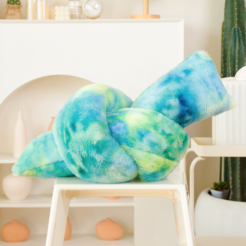 Colorful twisted knot, pentagram, and heart-shaped pillow with creative design, plush toys accompany and soothe 12