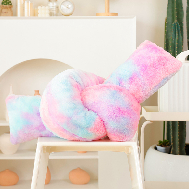 Colorful twisted knot, pentagram, and heart-shaped pillow with creative design, plush toys accompany and soothe 13