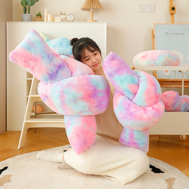 Colorful twisted knot, pentagram, and heart-shaped pillow with creative design, plush toys accompany and soothe 25