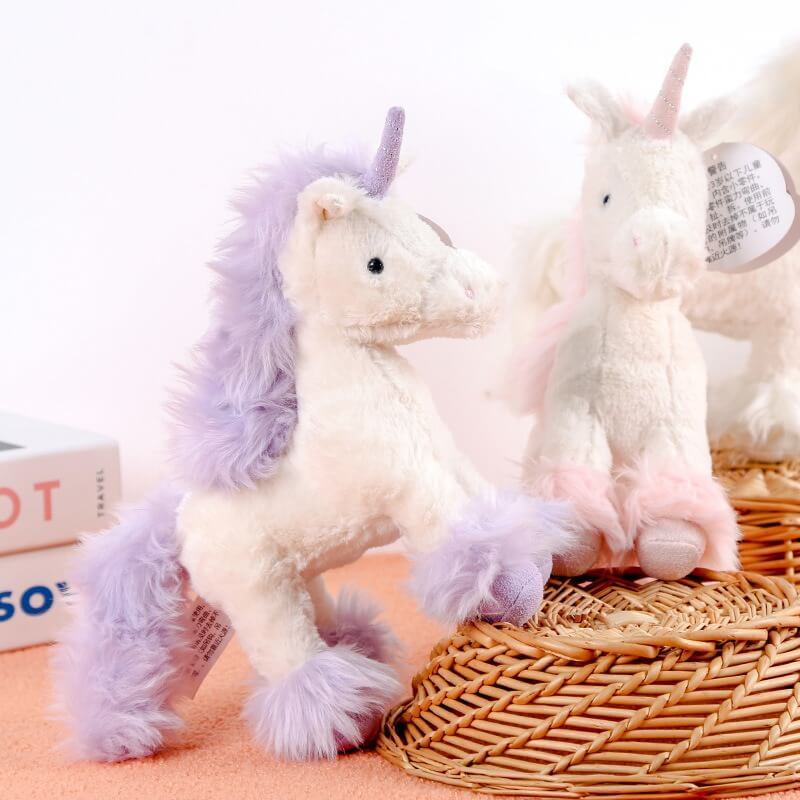 25CM White Pink Purple Stuffed Animals Unicorn Plush Toy Wholesale Stuffed Animal Soft Sleeping Pillow Birthday Gifts 12