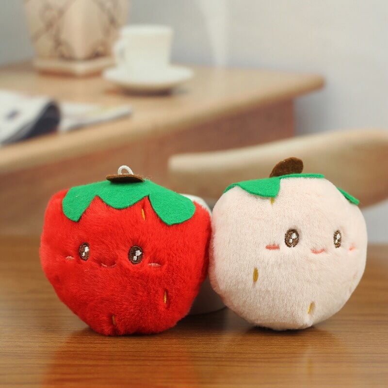 10cm Strawberry Plush Kaychain Fruit Plush Toys Stuffed Plush Plants Soft Stuffing Throw Pillow for Kids Toys Gift 13