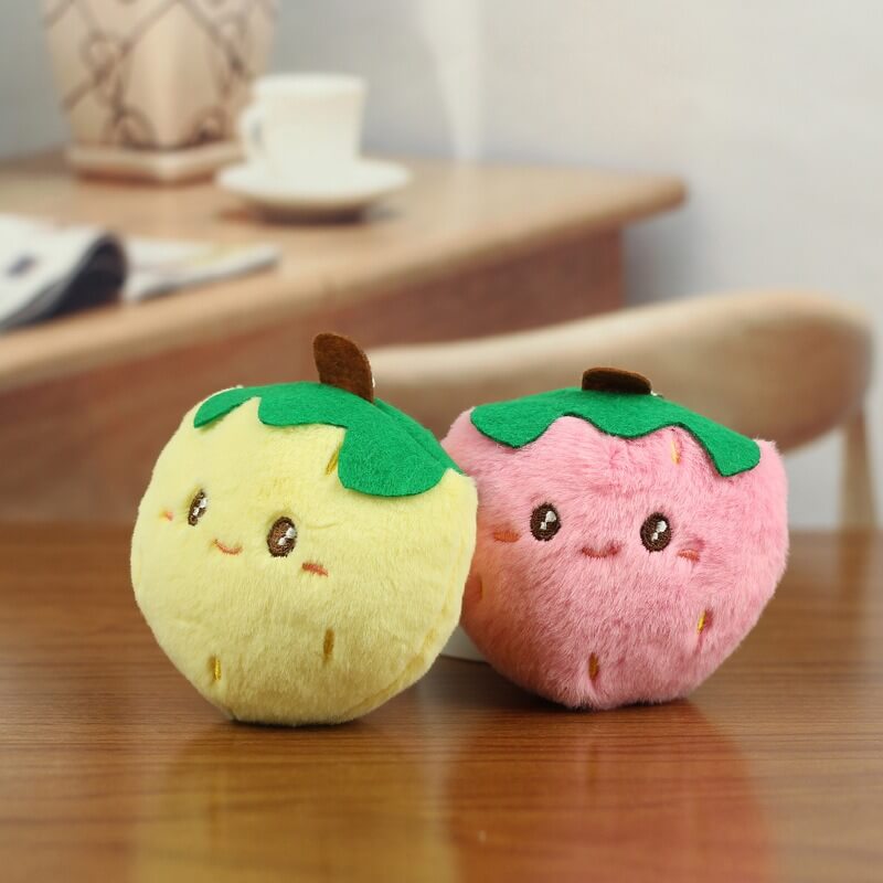 10cm Strawberry Plush Kaychain Fruit Plush Toys Stuffed Plush Plants Soft Stuffing Throw Pillow for Kids Toys Gift 15