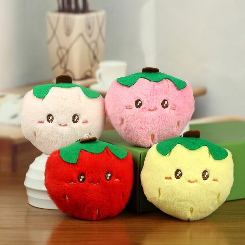 10cm Strawberry Plush Kaychain Fruit Plush Toys Stuffed Plush Plants Soft Stuffing Throw Pillow for Kids Toys Gift 11