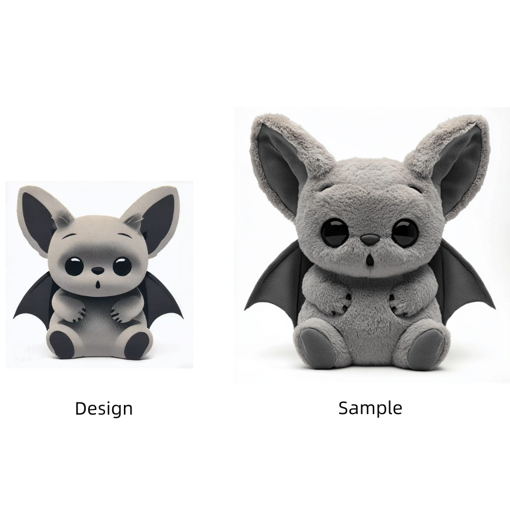 Factory Wholesale Customized Gray Bat Plushies Less MOQ ​Promotional Super Soft Stuffed Animals Cartoon Halloween Gift 10