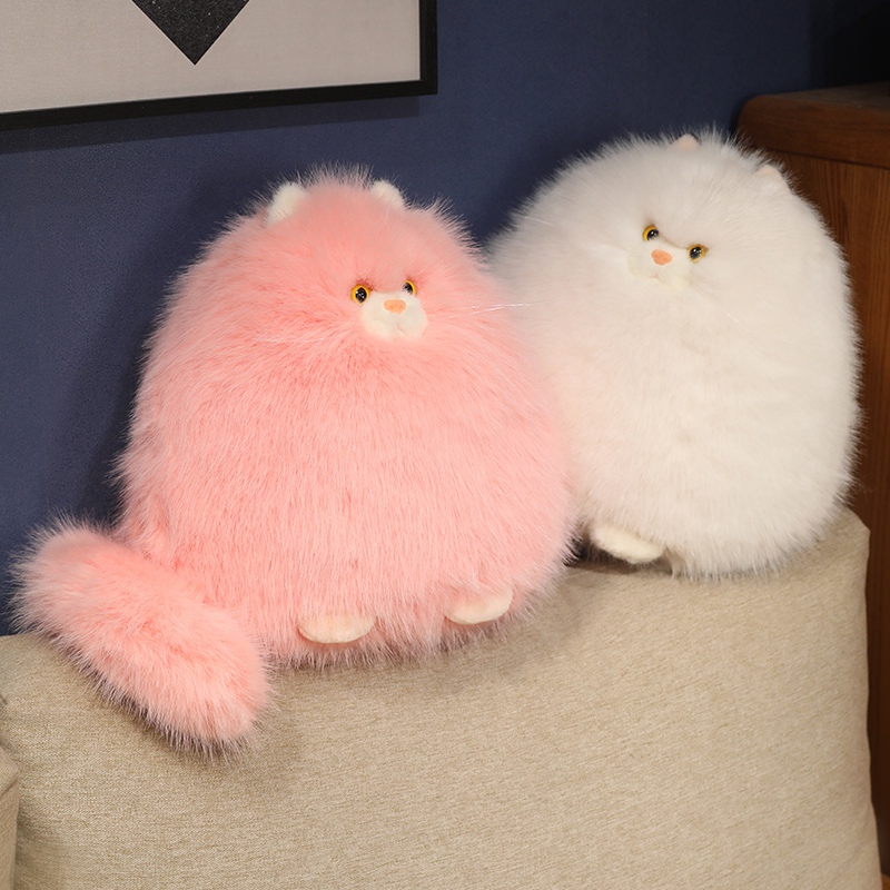 Factory direct sales furry cat plush doll pillow with creative design, soft and comfortable, cute and silly cat 14