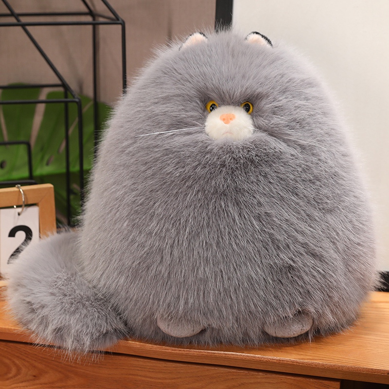 Factory direct sales furry cat plush doll pillow with creative design, soft and comfortable, cute and silly cat 12
