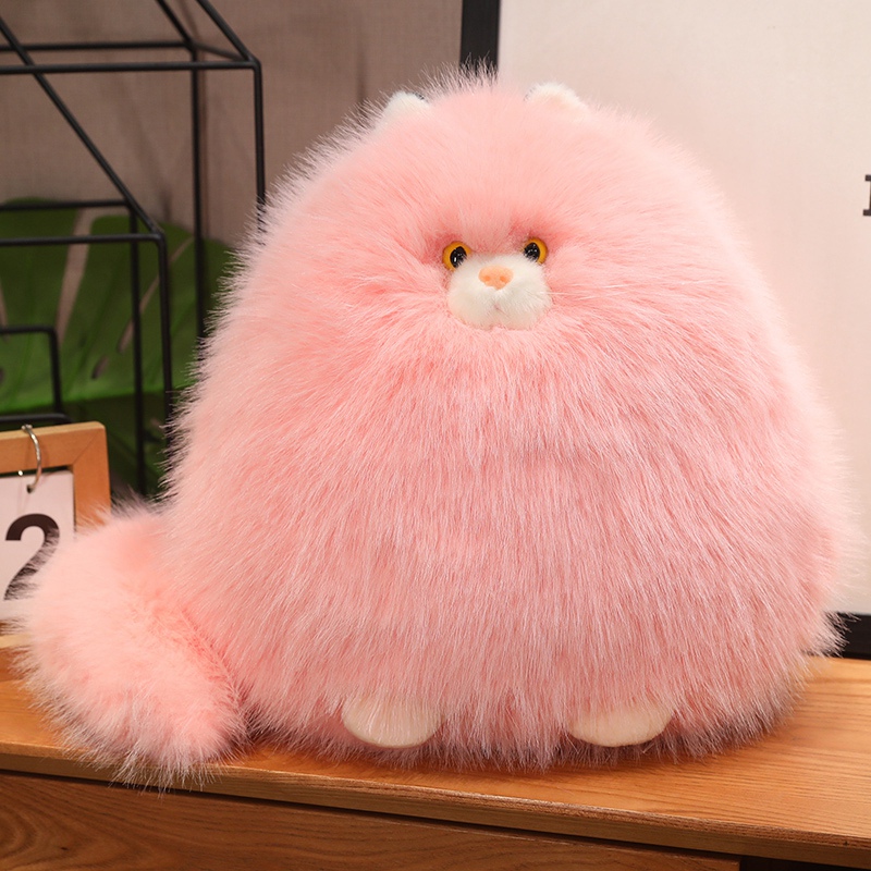 Factory direct sales furry cat plush doll pillow with creative design, soft and comfortable, cute and silly cat 13
