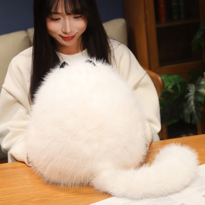 Factory direct sales furry cat plush doll pillow with creative design, soft and comfortable, cute and silly cat 16