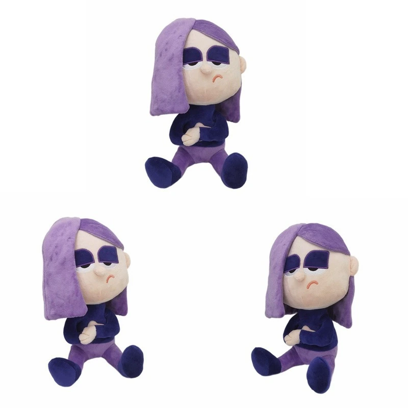 Peluche Duolingo Lily de 25 cm, peluche Duolingo, poupée kawaii violette de dessin animé, poupée de Noël pour enfants 1