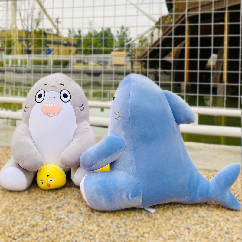 Whale shark plush toy with creative design and magnetic attraction for shark and chicken plush toys 13